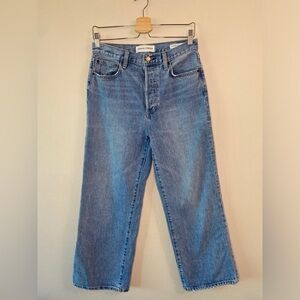 Denim Forum Farrah 28L High Rise Wide Leg Jeans